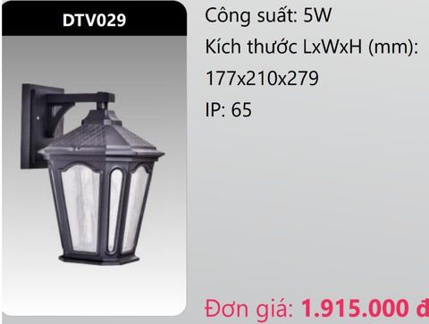  ĐÈN GẮN VÁCH TƯỜNG TRANG TRÍ DUHAL DTV029 