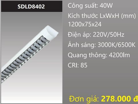  ĐÈN LED BÁN NGUYỆT XƯƠNG CÁ ỐP TRẦN CHIẾU SÂU 40W DUHAL SDLD8402 