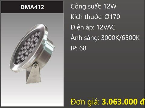  ĐÈN LED RỌI NƯỚC 12W DUHAL DMA412 