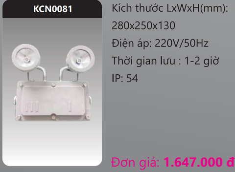  ĐÈN LED SẠC KHẨN CẤP CHỔNG NỔ DUHAL KCN0081 