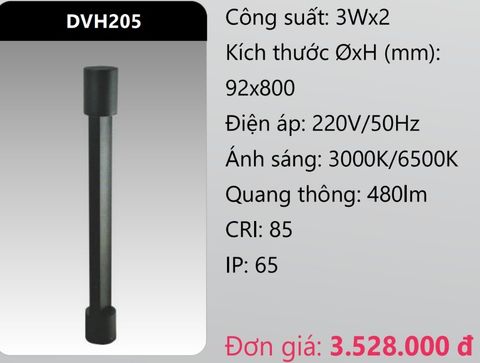  ĐÈN LED TRỤ SÂN VƯỜN 3Wx2 DUHAL DVH205 