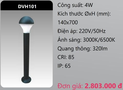  ĐÈN LED TRỤ SÂN VƯỜN 4W DUHAL DVH101 