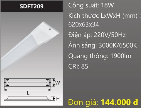  ĐÈN ỐP TRẦN BÁN NGUYỆT CHỮ V LED 18W DUHAL SDFT209 