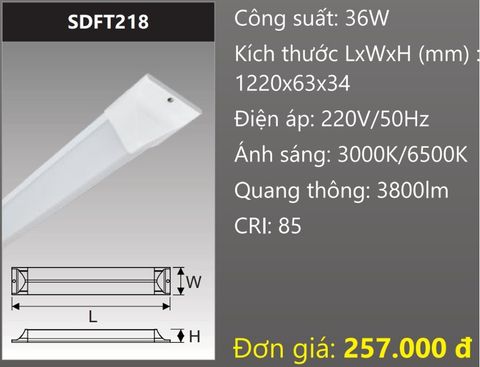 ĐÈN ỐP TRẦN BÁN NGUYỆT CHỮ V LED 36W DUHAL SDFT218 