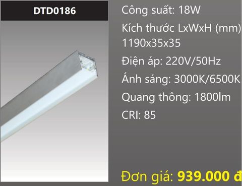  ĐÈN ỐP TRẦN CHIẾU SÂU LED 18W DUHAL DTD0186 