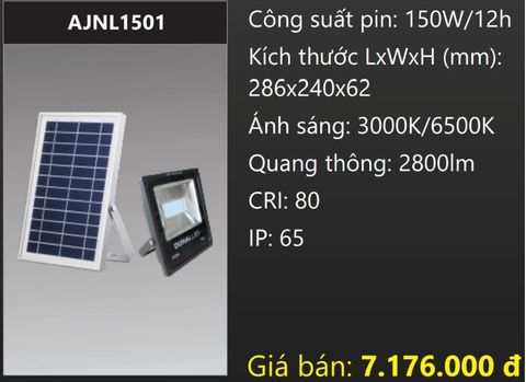  ĐÈN PHA NĂNG LƯỢNG MẶT TRỜI 150W DUHAL AJNL1501 