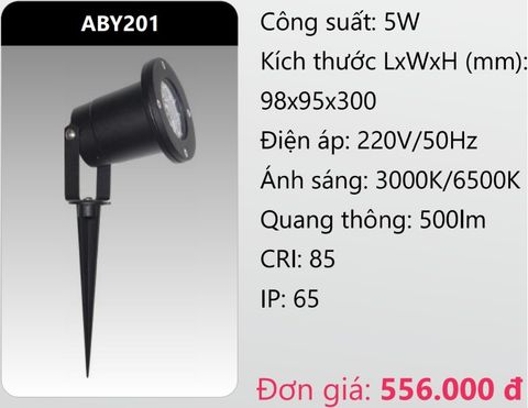  ĐÈN RỌI CHIẾU ĐIỂM CẮM CỎ SÂN VƯỜN LED 5W DUHAL ABY201 