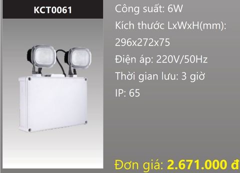  ĐÈN SẠC KHẨN CẤP CHỐNG THẤM LED 6W DUHAL KCT0061 