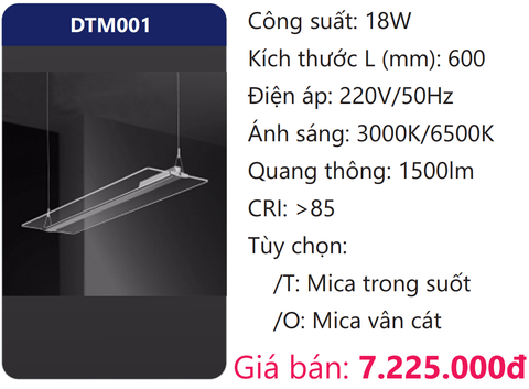  ĐÈN THẢ TRANG TRÍ LED 18W DUHAL DTM001 