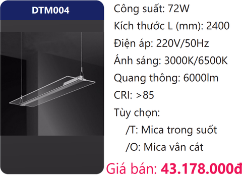  ĐÈN THẢ TRANG TRÍ LED 72W DUHAL DTM004 
