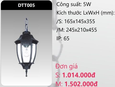  ĐÈN THẢ TREO TRANG TRÍ DUHAL DTT005 (DTT005S - DTT005M) 