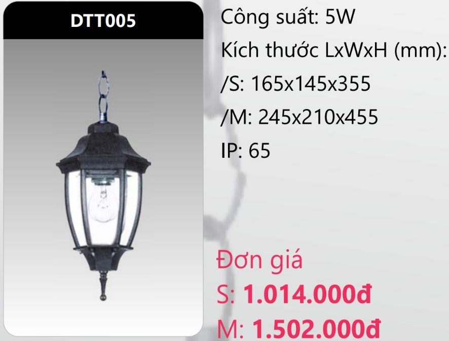 ĐÈN THẢ TREO TRANG TRÍ DUHAL DTT005 (DTT005S - DTT005M)