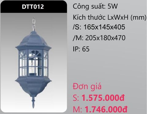  ĐÈN THẢ TREO TRANG TRÍ DUHAL DTT012 (DTT012S - DTT012M) 