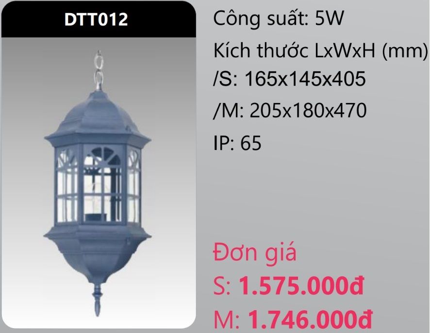 ĐÈN THẢ TREO TRANG TRÍ DUHAL DTT012 (DTT012S - DTT012M)