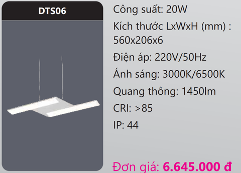  ĐÈN TREO TRẦN THẢ TRANG TRÍ LED 20W DUHAL DTS06 