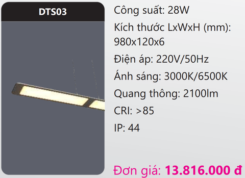  ĐÈN TREO TRẦN THẢ TRANG TRÍ LED 28W DUHAL DTS03 