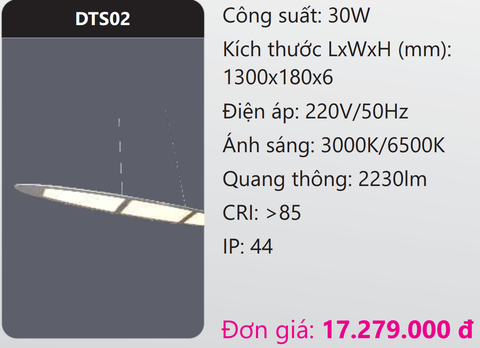  ĐÈN TREO TRẦN THẢ TRANG TRÍ LED 30W DUHAL DTS02 