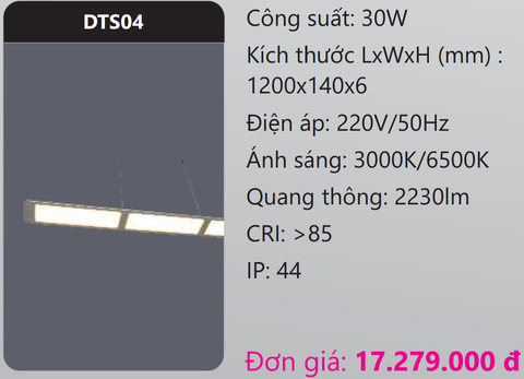  ĐÈN TREO TRẦN THẢ TRANG TRÍ LED 30W DUHAL DTS04 