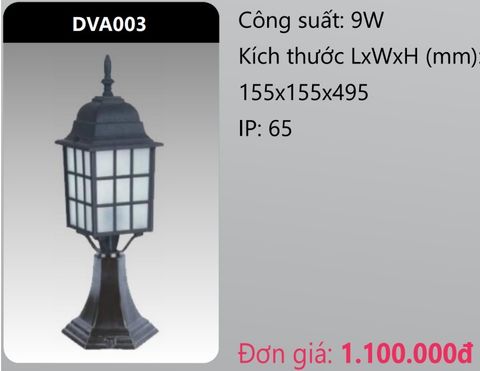  ĐÈN TRỤ CỔNG DUHAL 9W DVA003 