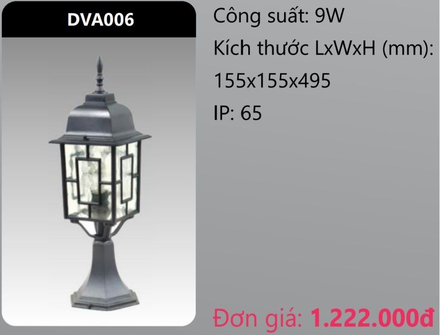 ĐÈN TRỤ CỔNG DUHAL 9W DVA006