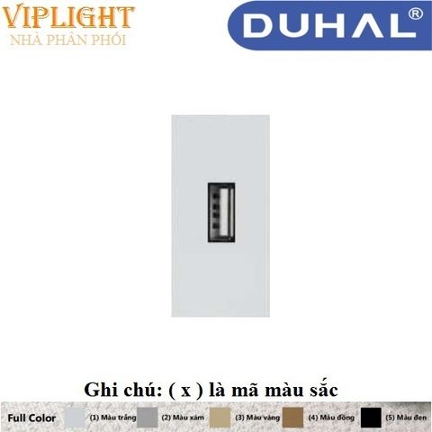  Ổ CẮM ĐƠN USB SIZE S 5V 2A DUHAL SxB611 Màu xám, vàng, đồng, đen - DÒNG MOON K 