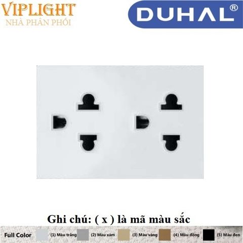  Ổ CẮM ĐÔI 3 CHẤU SIZE L 16A DUHAL S1B233 Màu trắng - DÒNG MOON K 