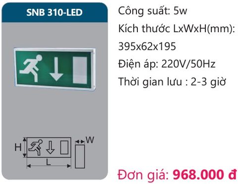  ĐÈN EXIT THOÁT HIỂM DUHAL SNB 310 LED 