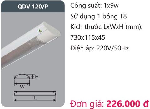  MÁNG ĐÈN ỐP TRẦN CHỤP MICA DUHAL QDV 120/P 