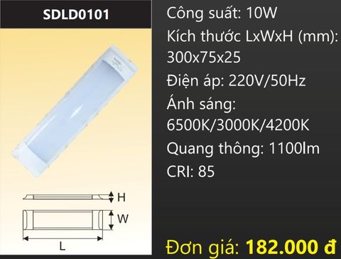  ĐÈN TUÝP BÁN NGUYỆT 0,3M (3 TẤC) LED 3 BA CHẾ ĐỘ ĐỔI MÀU 10W DUHAL SDLD0101 