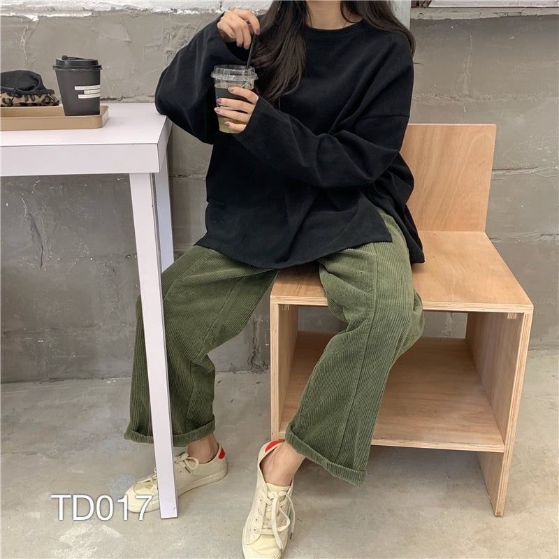 TD017 - ÁO THUN TAY DÀI BASIC XẺ TÀ