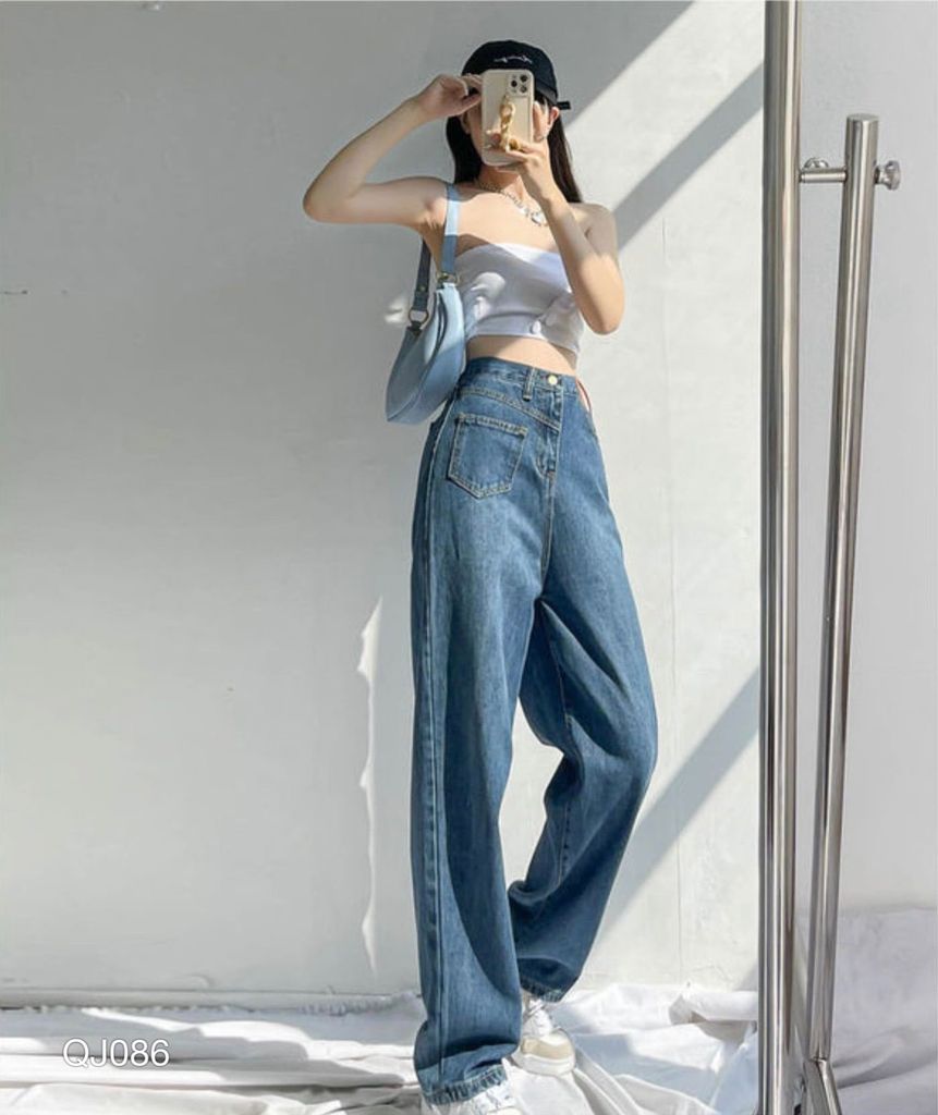 QUẦN JEAN NỮ ỐNG RỘNG - QJ086