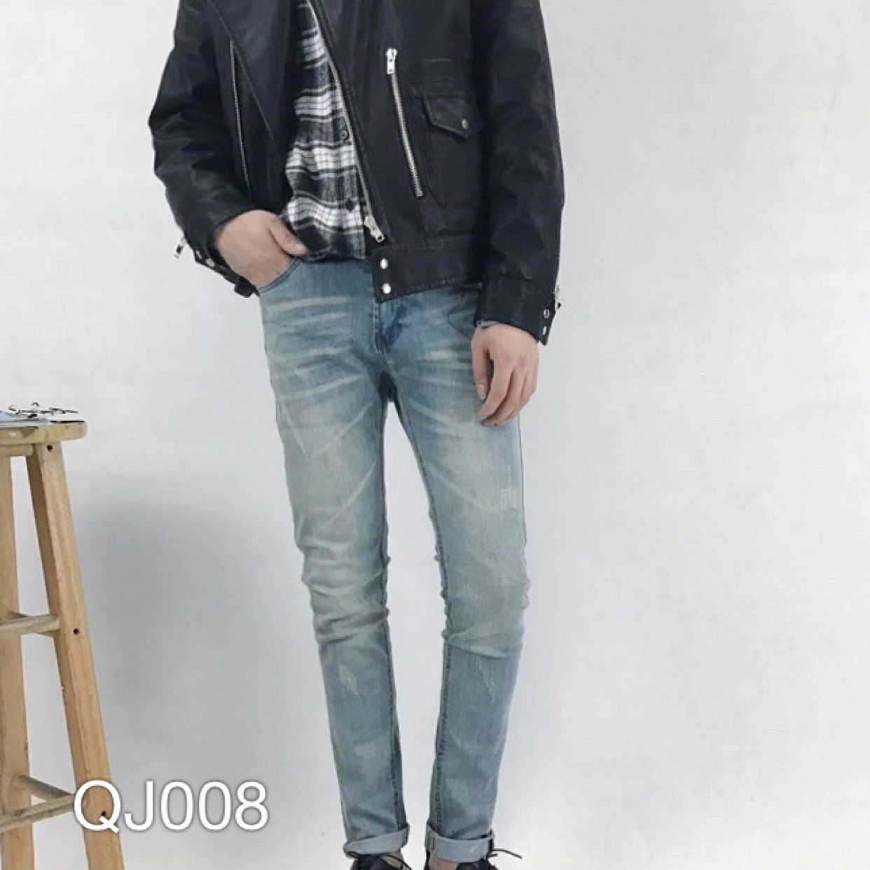 QJ008 - QUẦN JEAN NAM XANH BẠC
