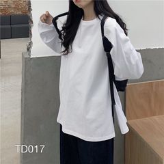 TD017 - ÁO THUN TAY DÀI BASIC XẺ TÀ