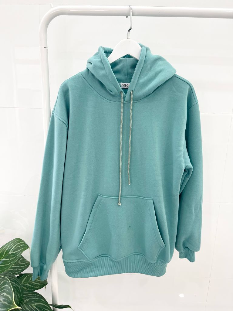 ÁO HOODIE BASIC XANH LẠ - HD022