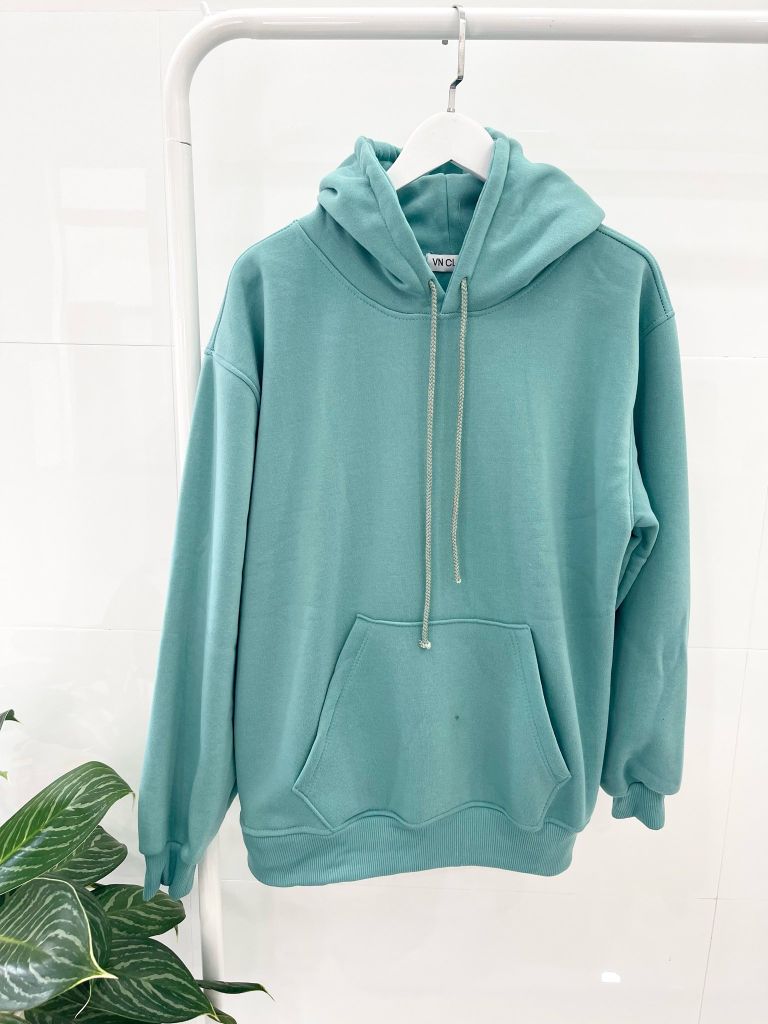 ÁO HOODIE BASIC XANH LẠ - HD022