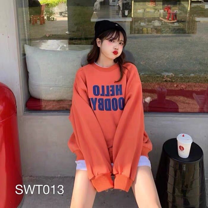 SWT013 - ÁO SWEATER IN CHỮ HELLO GOOD.BYE