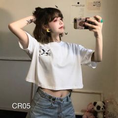 CR05 - ÁO THUN KIỂU NỮ CROPTOP CÒ