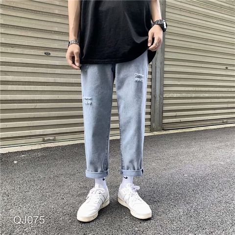 QJ075 - QUẦN JEAN BAGGY NAM WASH RÁCH