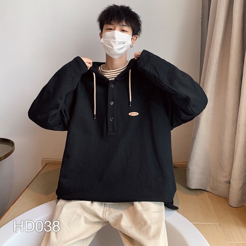 HD038 - ÁO HOODIE KIỂU NÚT POLO