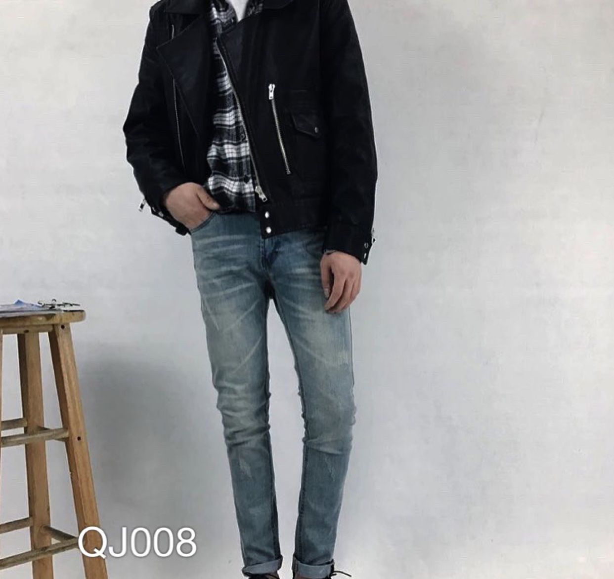 QJ008 - QUẦN JEAN NAM XANH BẠC