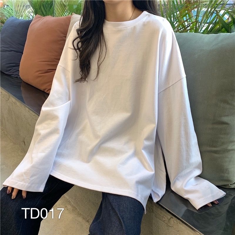 TD017 - ÁO THUN TAY DÀI BASIC XẺ TÀ