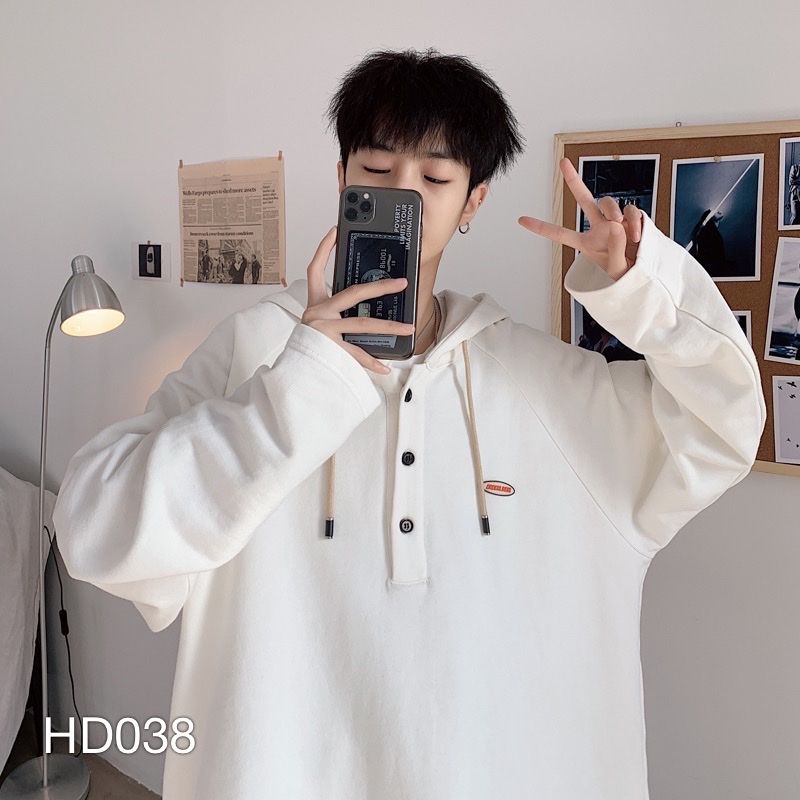 HD038 - ÁO HOODIE KIỂU NÚT POLO