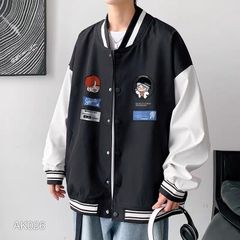 JACKET BOMBER NAM NỮ IN HOẠ TIẾT SMILE PHỐI TAY - AK026