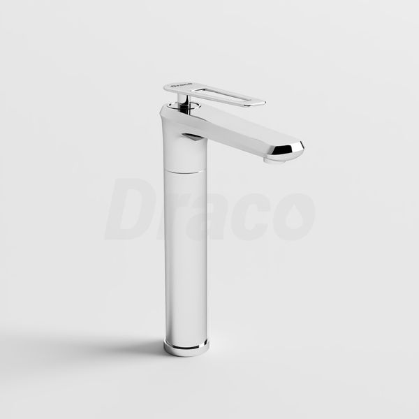 Vòi Lavabo Nóng Lạnh Đồng Thau Draco F2102CB (Cao) - Màu Crom