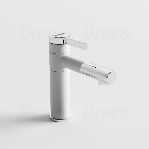 Vòi Lavabo Nóng Lạnh Đồng Thau Ống Tròn Đầu Mạ Crom Draco F2123 (Thấp)