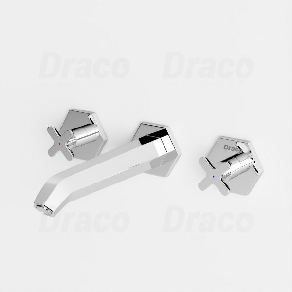 Vòi Lavabo Âm Tường Nóng Lạnh Độc Lập Draco F2410