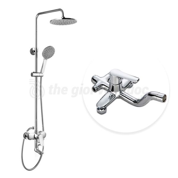 Sen Tắm Đứng Đồng Thau Mạ Crom Nóng Lạnh