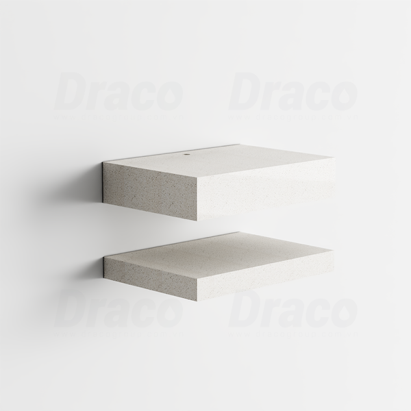 Bàn Đá 2 Tầng Thạch Anh Kiểu Lavabo Nổi Draco T2204A (700x500mm)