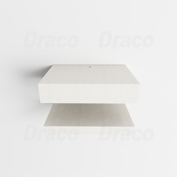 Bàn Đá 2 Tầng Thạch Anh Kiểu Lavabo Nổi Draco T2204A (700x500mm)