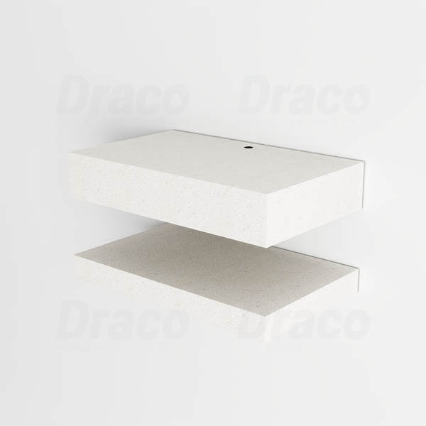 Bàn Đá 2 Tầng Thạch Anh Kiểu Lavabo Nổi Draco T2204A (800x500mm)